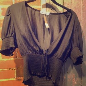 Black cropped blouse